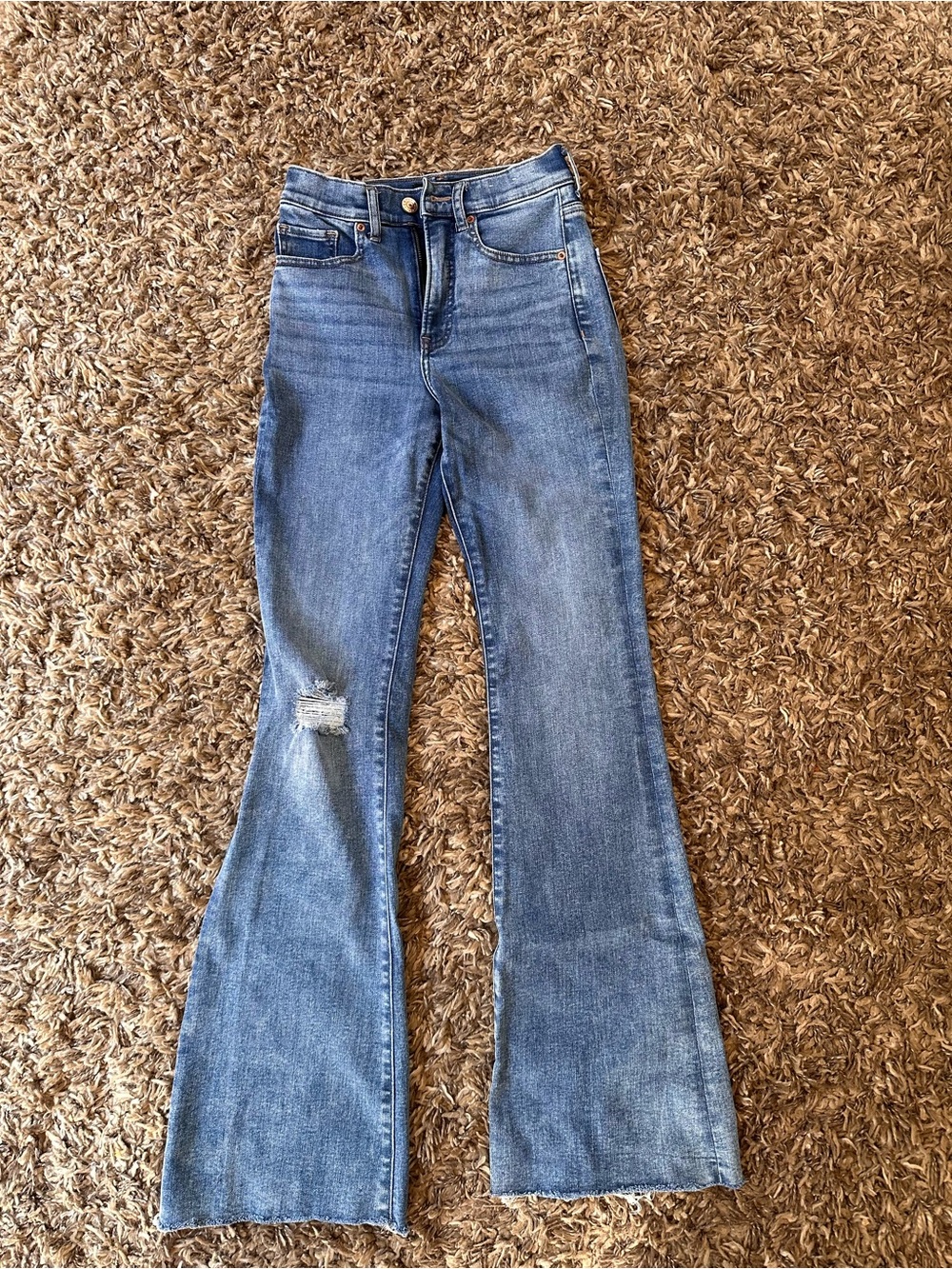 Express Medium Blue High-Rise Flare Jeans